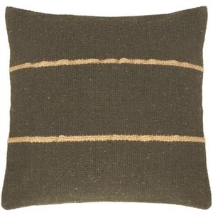 Atout Ciel Kussen met vulling, fantasie, van katoen en jute, 45 x 45 cm, kakigroen