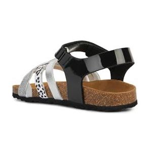 Geox J Adriel Girl B Sandalen voor meisjes, Black Silver., 31 EU