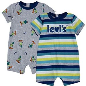 Levi's Kids Baby Jongens Lvb Ananas Print en Streep Overall, Licht Grijsheide, 9 Maanden