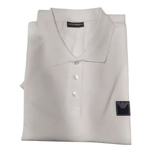 EMPORIO ARMANI Man Satijn Label Polo Strandkleding Wit XXL, Wit, XXL
