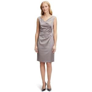 Vera Mont Dames kokerjurk met plooien, Smoky Taupe, 46