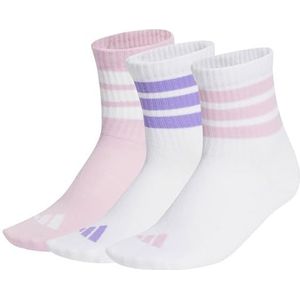adidas Uniseks-Kind RIBBED 3PP SOCKS, white/white/true pink, 4-5 Years