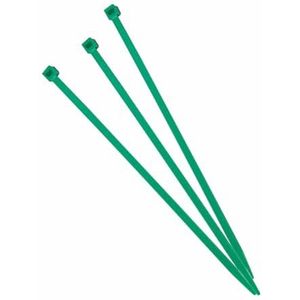 Groene nylon kabelbinders 2,5 x 100 mm (100 stuks) voor bevestiging en organisatie van kabels en componenten.