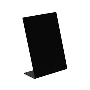 Exacompta - Ref. 86230D - 1 x A6 verticale leisteen visuele standaard, berichthouder, schoolbord voor restaurant, foodtruck, feest, bruiloft - Afmetingen 15 x 10,5 x 4,6 cm - Kleur: zwart