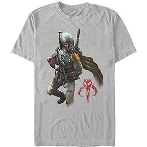 STAR WARS Mandalorian Warrior T-shirt voor heren, ZILVER, M