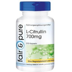 Fair & PureÂ® - L-Citrulline capsules 700mg - vegan - aminozuur - zonder magnesiumstearaat - 210 capsules
