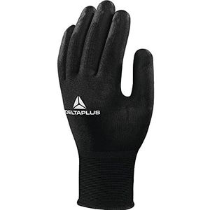 Deltaplus VV702NO07 fijn gebreide handschoen polyamide - PU-gecoate handpalm, zwart, maat 07