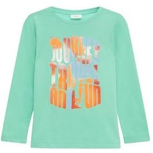 s.Oliver - Jersey Longsleeve - Turquoise - Met Print Op De Voorkant