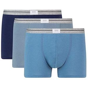 Dim Boxershorts voor heren, ultra-resistent, katoen, stretch, duurzaam, 3 stuks, Jeans Blauw/Muis Grijs/Denim Blauw, XL