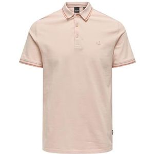 ONLY & SONS ONSFLETCHER Poloshirt voor heren, regular fit, XS, S, M, L, XL, XXL, Peach Nectar 1, S