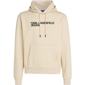 Karl Lagerfeld Jeans Heren Reg Logo Hoodie Hooded Sweatshirt, Wood Ash, XS
