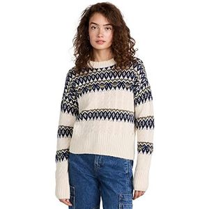 Scotch & Soda Maison Dames Fair Isle Knitted Cable Pullover Antiek Wit 0402, M