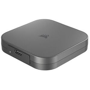 CORSAIR EX400U Externe SSD, 2 TB, USB4, USB type C, draagbaar, USB 4, USB 3.2 Gen2 2 x 2, tot 40 Gbit/s, plug & play, MagSafe, inclusief USB-C naar USB-C (USB4) kabel, Windows PC, iOS Mac, grijs