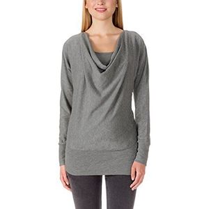 Bellybutton Maternity Almira zwangerschapsshirt met lange mouwen voor dames, 1/1 mouw, grijs (Light Gray Melange|grijs 8100), M