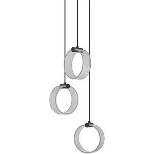 LEDVANCE Decor Circle decoratieve hanglamp, 3-lamps, PL, 20W, 1300lm, 3000K/4200K/6500K, warm wit/koud wit/daglicht, Click-CCT schakelaar, IP20, kunststof, zwart