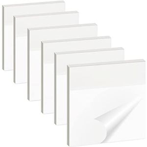 Brencco zelfklevende memoblokken, plaknotities set herbruikbaar waterdicht, zelfklevend notitieblok voor thuis / school / kantoor / PET (75 x 75 mm),300 stuks,kleine,transparant