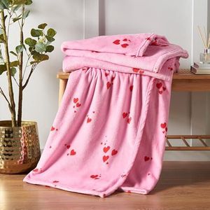 Catherine Lansfield Heart Cosy Fleece Oversized Deken 200x240cm Roze