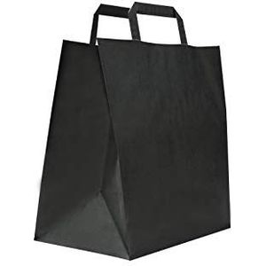 Carte Dozio Shopper van brandstof met vierkante bodem, zwart, platte greep, f.to cm 32 + 22 x 34 cm, 250 stuks