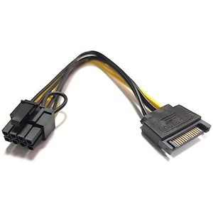 Joysong 1 stuk SATA 15-pins stekker naar 8-pins PCI-Express bus stroomadapterkabel verwisselbare 6-pins stekker voor harde schijf