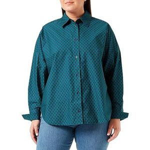 United Colors of Benetton dames overhemd, donkerblauw met groene strepen 67v, XS