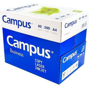 Campus Multifunctioneel papier, A4, 80 g, 2500 vellen voor inkjet, laser en kopieerapparaat, ideaal voor kantoor, thuis en school (80 g, 2500 vellen)