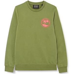 Scotch & Soda Jongens Chest Artwork Organic Cotton Sweatshirt, Military 0360, 4 Jaar
