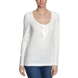 Edc By Esprit 091Cc1K023 T-shirt voor dames, wit (roken white 128), XL