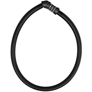 ABUS kabelslot 4408C - Combinatieslot - 65 cm lange staalkabel met kunststof coating - ABUS veiligheidsniveau 2 - Zwart