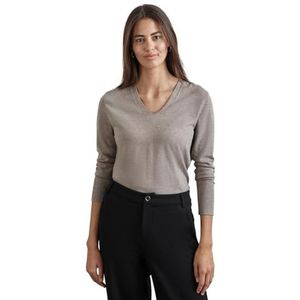 Street One Gebreide damestrui met details, Mocha Beige Mel., 44