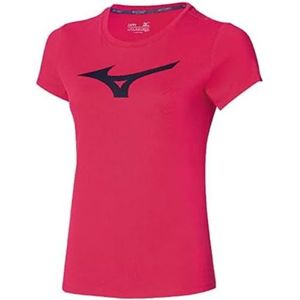 Mizuno Dames T-shirt met RB Logo, Rozenrood, XS