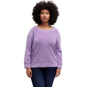 Ulla Popken Dames diafragma sweatshirt, lavendel, normaal, lavendel, 50-52