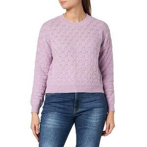 Jalene Elegante damestrui met losse halslijn - lavendel met ruitpatroon - taille sweater, Lavendel, M