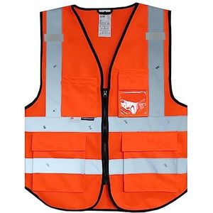 Salzmann Reflecterende vest met hoge zichtbaarheid - Gemaakt van 3M reflecterend materiaal - Met 4 voorzakken en ritssluiting