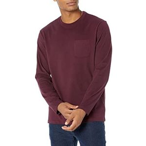 Amazon Essentials Regular fit T-shirt met lange mouwen Bordeaux, XS