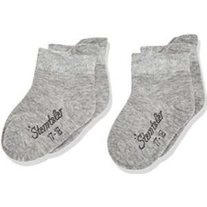 Sterntaler Baby-jongens sneakersokken Dp Uni sokken (verpakking van 2), zilver, gemêleerd, 18 EU