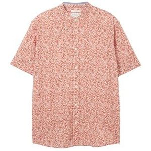 TOM TAILOR Regular fit overhemd voor heren in all-overprint, 35380 - Oranje Wavy Leaf Design, XL