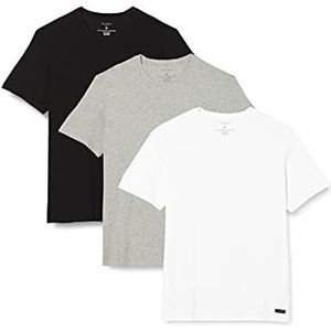 Ted Baker Heren 3-pack ademend T-shirt ronde hals - Zwart/lichtgrijs/wit - M