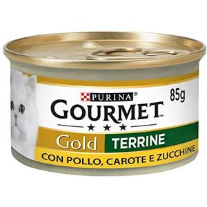 Purina Gourmet Gold - 24 stuks natvoer voor katten met groenten, kip, wortelen en courgette, elk 85 g