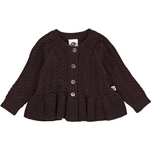 Müsli by Green Cotton Baby Girls Knit Frill Cardigan Sweater, Coffee, 62