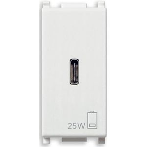 Vimar 14292.C.25 Plana 25W USB-voeding voor elektronische apparaten, USB C-uitgang, Power Delivery technologie