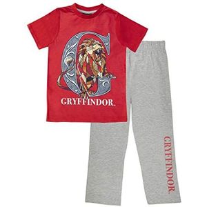 Harry Potter Gryffindor Maskottchen Lange pyjama's set, Volwassenen, 116-182, rot, Officiële Koopwaar