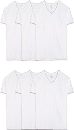 Fruit of the Loom - Heren T-shirt - Wit - V-hals - 6 stuks