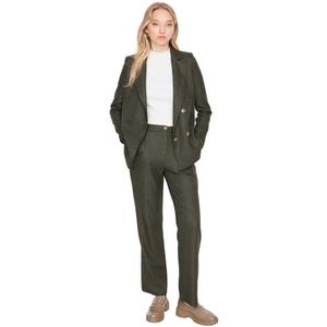 Trendyol Vrouwen reverskraag effen normale blazer jas, kaki, 38, kaki, 64
