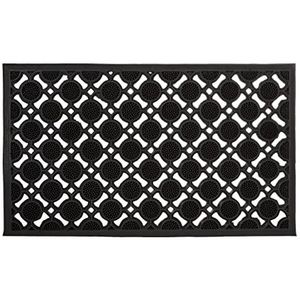 Relaxdays deurmat rubber - buitenmat - schoonloopmat - snijdbaar - 75 x 45 cm - zwart