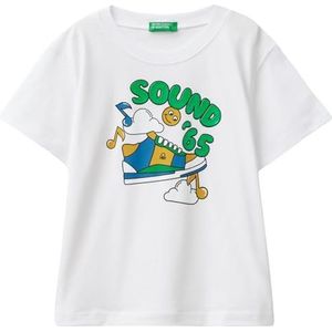 United Colors of Benetton T-shirt voor kinderen en jongeren, Wit, 104