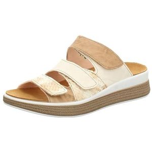 Think! Dames Meggie_3-000444 chroomvrij gelooid duurzaam vervangbaar voetbed slippers 4000 nude/combi, 43 EU, 4000 Nude combi, 43 EU