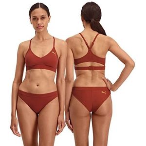PUMA Dames Swimwear Sporty Brazilian bikini-onderstukken, Brown Combo, XS