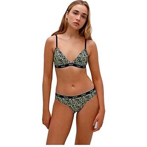 HUGO Dames Triangle Leo Bralette met dierenprint en logo-band, Open Miscellaneous962, L