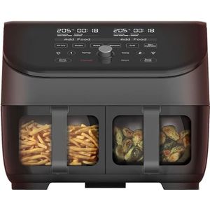 Instant Vortex Plus Double Basket with ClearCook - 7.6L Digital Hot Air Fryer, Black, 8-in-1 Smart Programmes - Frying, Baking, Roasting, Grilling, Dehydrating, Warming, XL Capacity -1700W