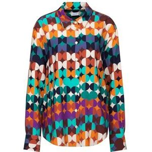 Seidensticker Hemdblouse voor dames, modieuze blouse, regular fit, hemdblousekraag, lange mouwen, 100% viscose, Donkerblauw, 54 NL